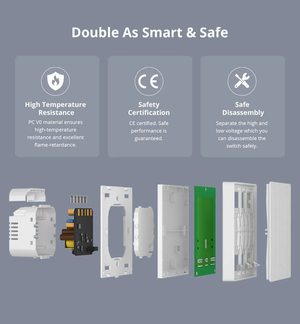 Intrerupator inteligent Sonoff M5-2C-86W, 2 canale, 10A, protocol Matter, Alb - EpicHome