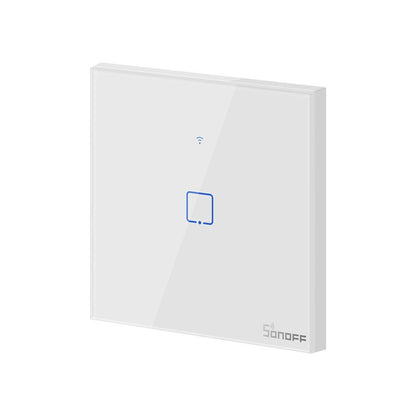Intrerupator inteligent cu touch Sonoff T1 EU TX, Wireless + RF 433, 1 canal, compatibil iOS Android, Amazon Alexa Google Assistant, sticla, Alb - EpicHome