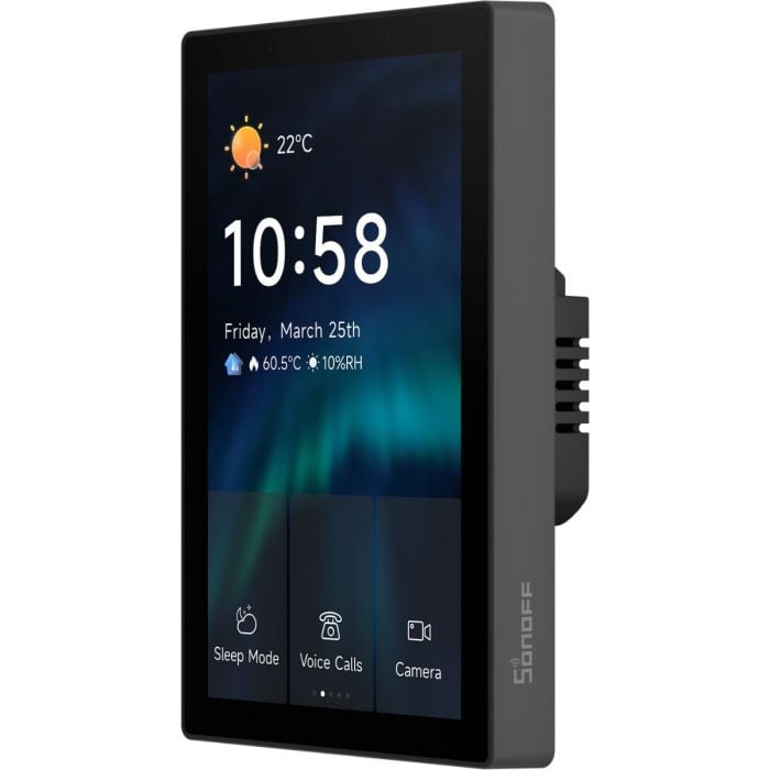 Intrerupator smart cu touch si functie termostat Sonoff NSPanel PRO 120, Hub Zigbee si Matter integrat, negru - EpicHome