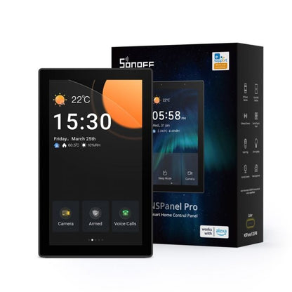Intrerupator smart cu touch si functie termostat Sonoff NSPanel PRO 120, Hub Zigbee si Matter integrat, negru - EpicHome