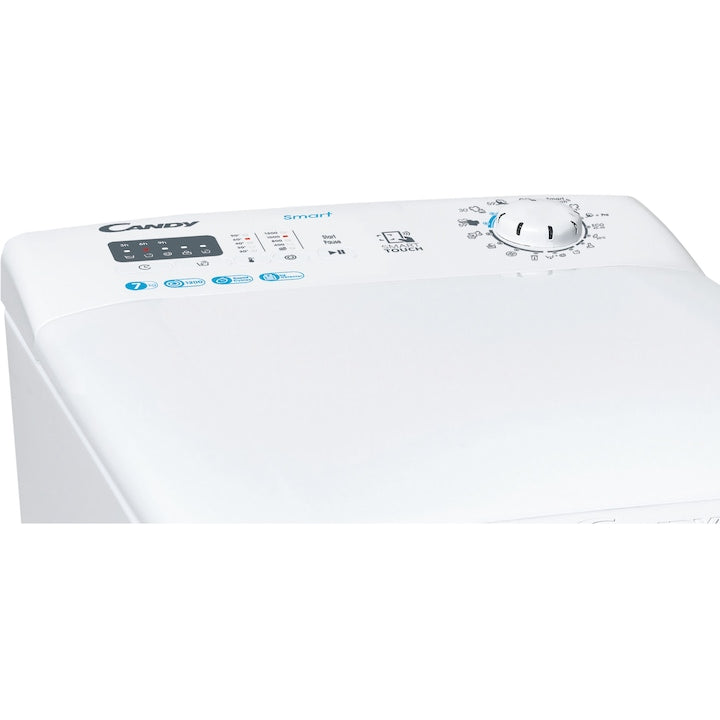 Masina de spalat rufe cu incarcare verticala Candy CST 27LET/1-S, 7 kg, 1200 rpm, Clasa E, programe Hygiene, Alb - EpicHome
