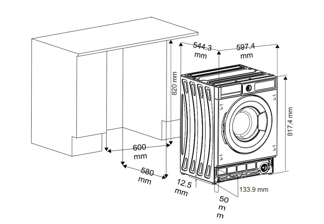 Masina de spalat rufe incorporabila Pyramis BIWMV 1400 - EpicHome