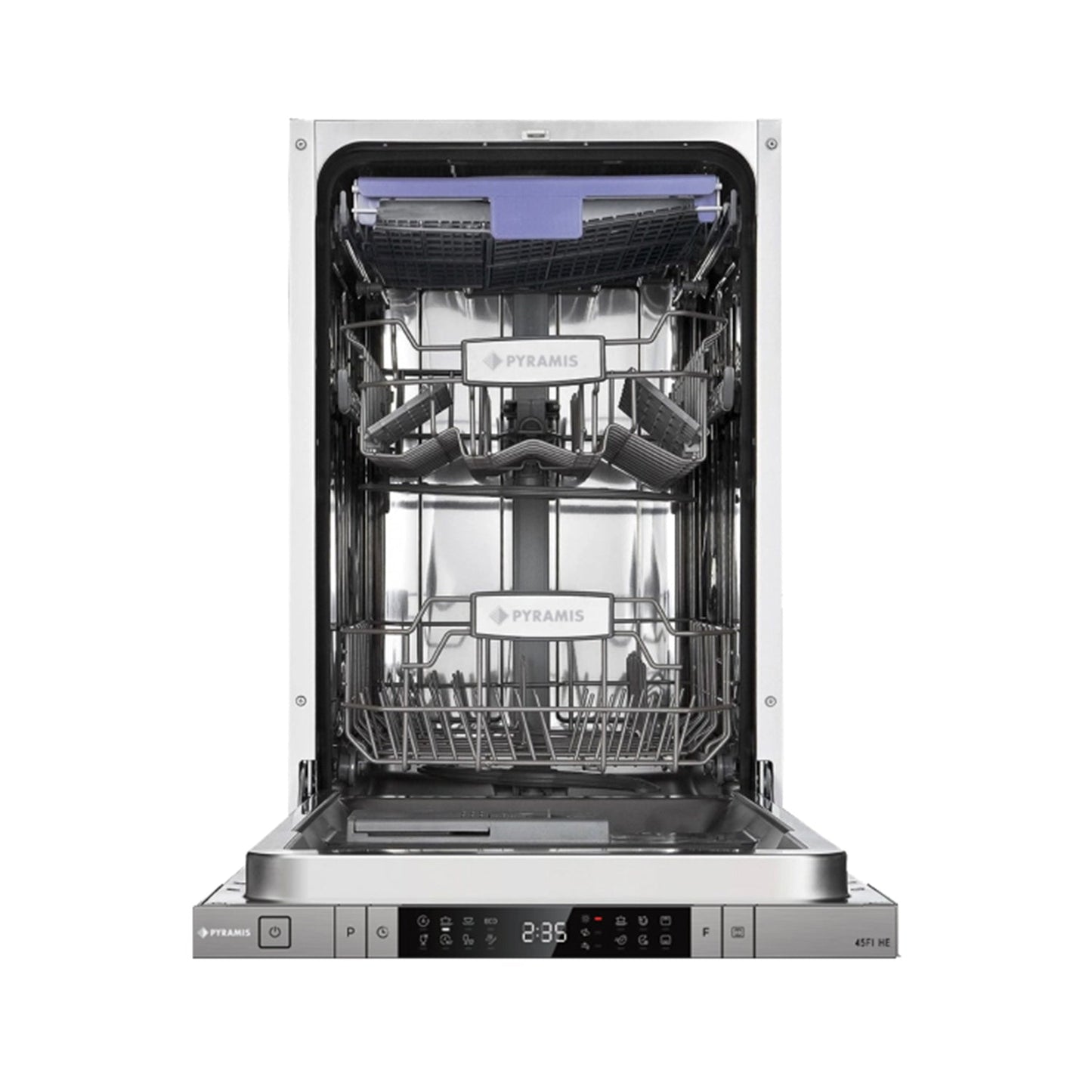 Masina de spalat vase Premium Pyramis 45FI HE, total incorporabila, 10 seturi, 8 programe, Clasa D, 45 cm - EpicHome