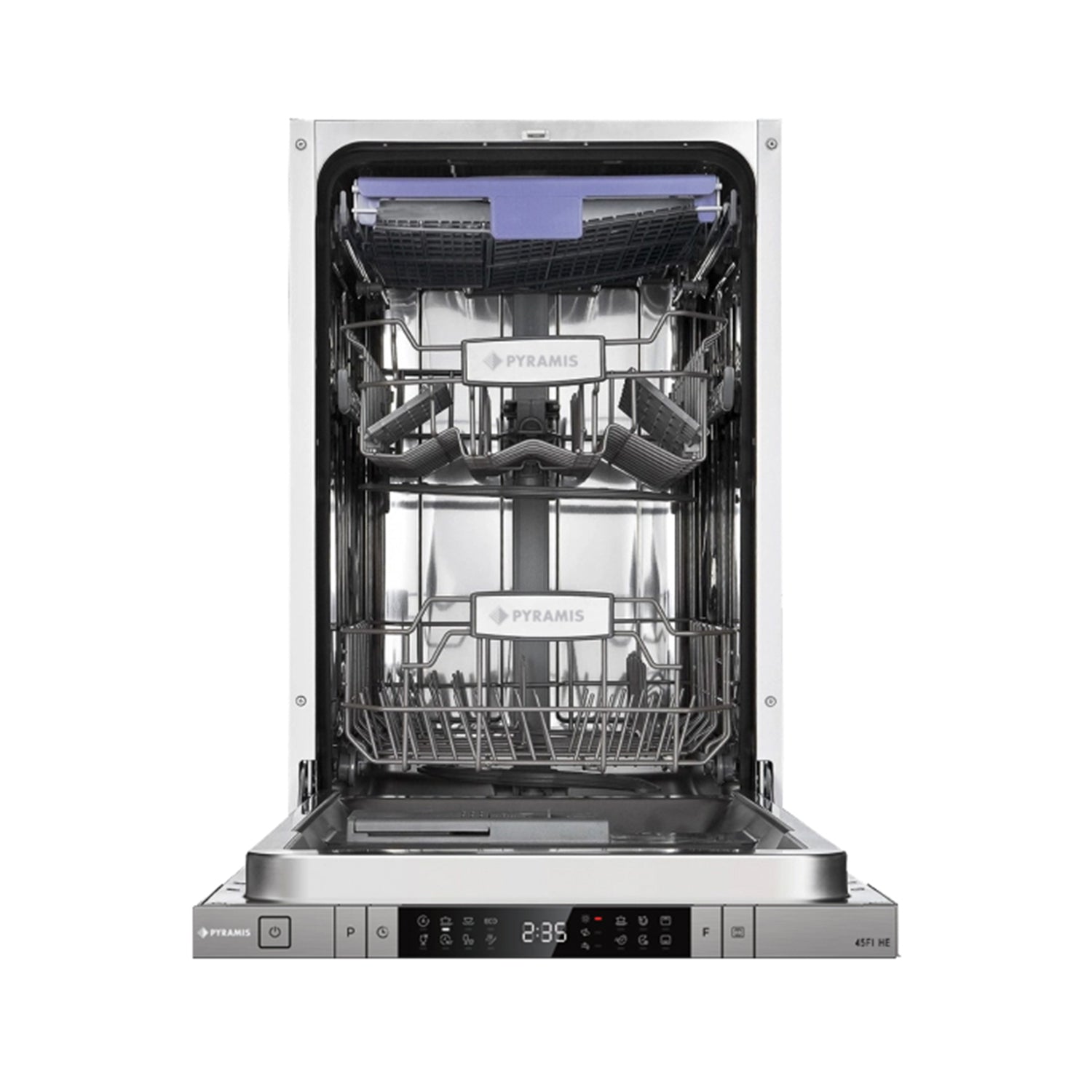 Masina de spalat vase Premium Pyramis 45FI HE, total incorporabila, 10 seturi, 8 programe, Clasa D, 45 cm - EpicHome
