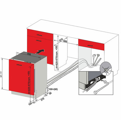 Masina de spalat vase Pyramis DW 60FI5, total incorporabila, 12 seturi, 6 programe, Clasa E, 60 cm - EpicHome.ro