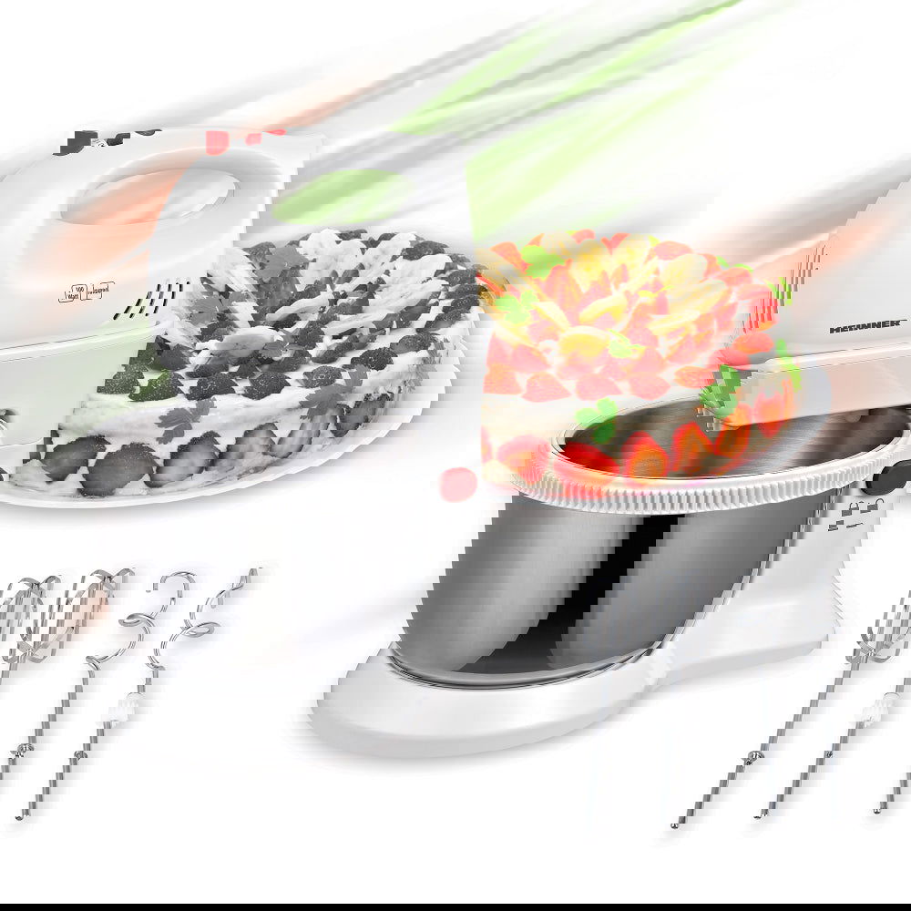 Mixer cu bol Heinner HMBR-300W, Bol Rotativ Inox, 3.4L, Alb - EpicHome