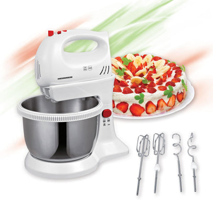 Mixer cu bol Heinner HMBR-300W, Bol Rotativ Inox, 3.4L, Alb - EpicHome