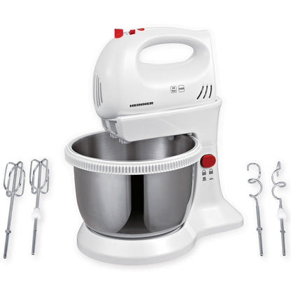 Mixer cu bol Heinner HMBR-300W, Bol Rotativ Inox, 3.4L, Alb - EpicHome