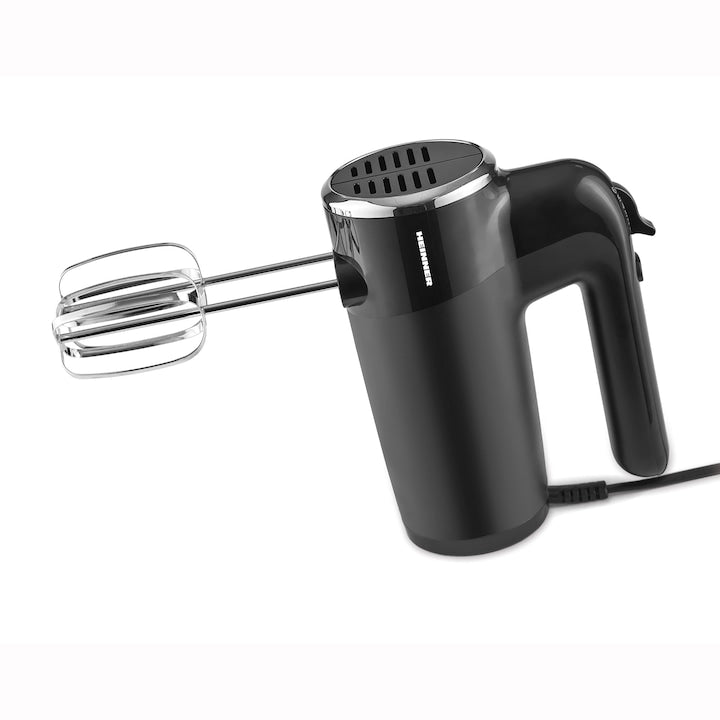 Mixer de mână Heinner HM-300BK, 300W, 6 viteze + Turbo, accesorii inox, Negru - EpicHome