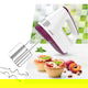 Mixer de mana Heinner HM-400BG, 400W, 2 teluri si 2 carlige din inox, 6 viteze, turbo, Alb/burgundy - EpicHome