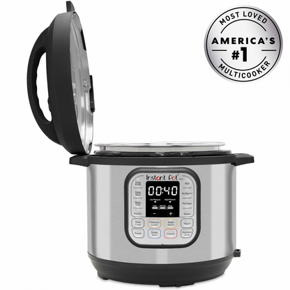 Multicooker Instant Pot Duo 6, 1000 W, 6 L, 13 programe presetate, Capac detasabil, Functie manuala, Argintiu/Negru - EpicHome