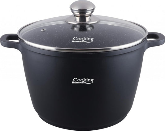 Oala din aluminiu turnat cu capac, 28x20cm, 10L, Dark Line, Cooking By Heinner - EpicHome