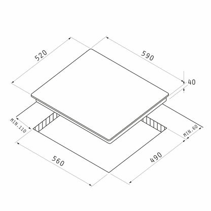 Pachet Pyramis Trio Copper Line 2080 Black Glass Matt - cuptor electric, plita gaz si hota decorativa, 9 functii, clasa A, 72 l, butoane retractabile, Soft Close, Rotisor, ghidaje telescopice, 4 arzatoare, gratare fonta, finisaj sticla neagra mata - EpicHome