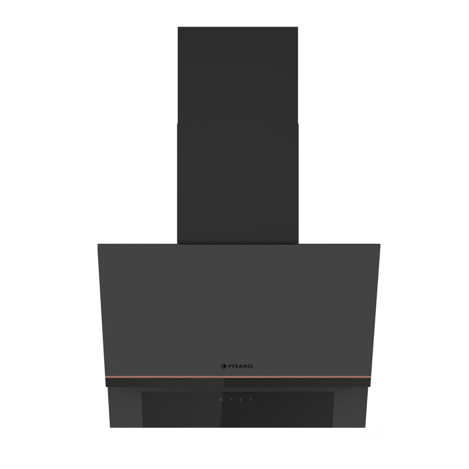 Pachet Pyramis Trio Copper Line 2082 Full Touch Black Glass Matt - cuptor electric, plita gaz si hota decorativa, 16 functii, clasa A, volum 72 l, Soft Close, Rotisor, ghidaje telescopice, 4 arzatoare, gratare fonta, finisaj sticla neagra mata - EpicHome