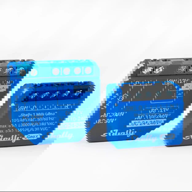 Pachet de 2 relee Shelly Mini 1 GEN3, 1 canal, 8A - EpicHome