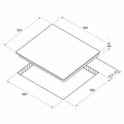 Plita gaz Pyramis 6704 Grey Pearl Glass, gratare fonta, 59,4x52,3 cm - EpicHome.ro