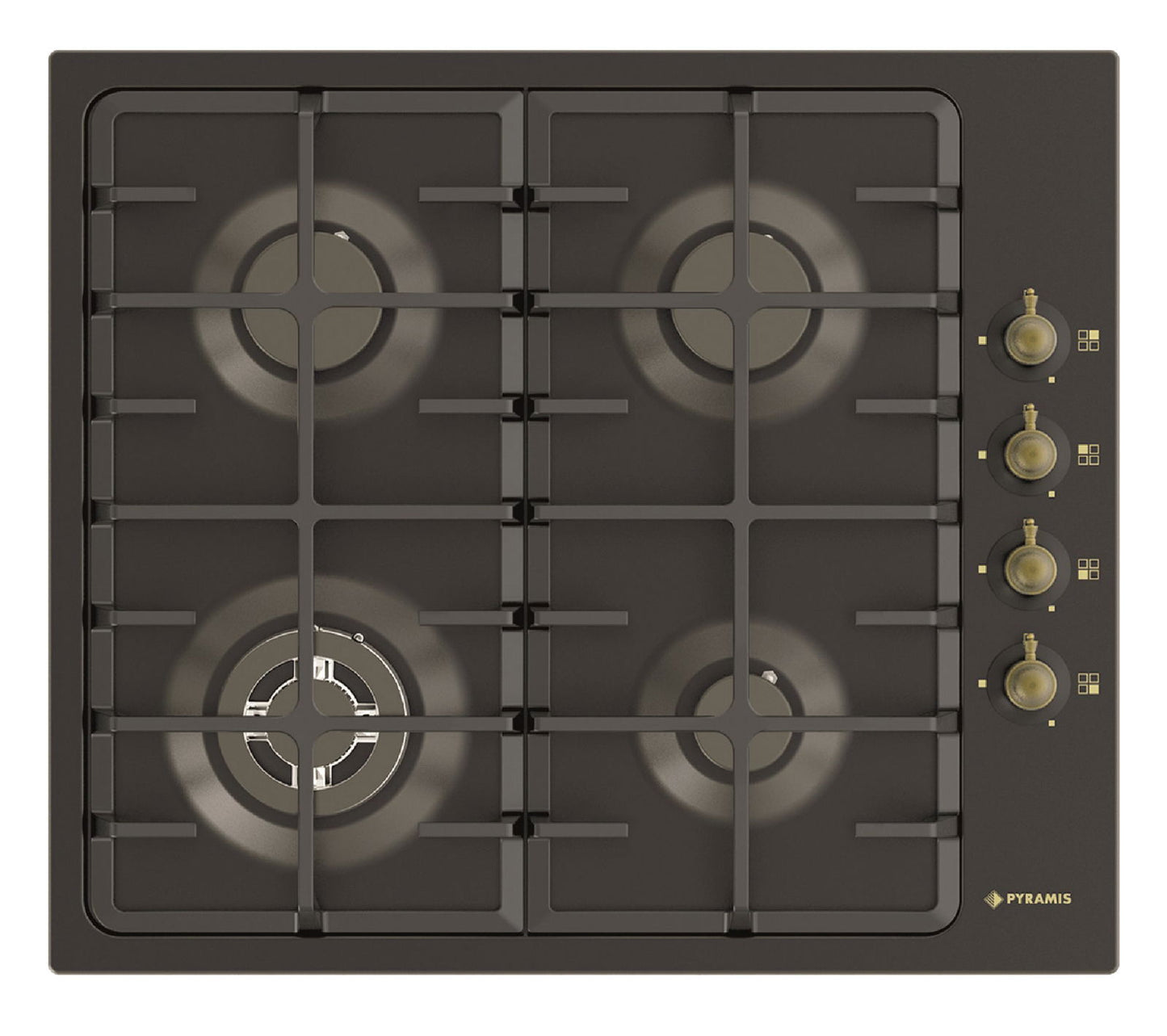 Plita gaz Pyramis 733071 Rustic, Wok, gratare fonta, 59x51 cm - EpicHome.ro