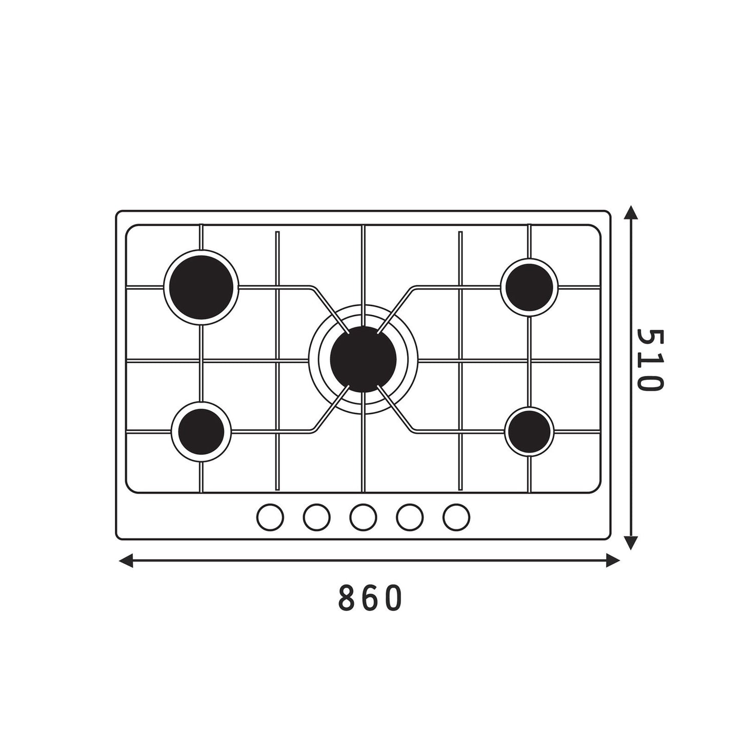 Plita gaz Pyramis 90PG 930, Inox, Wok, gratare fonta, 86x51 cm - EpicHome.ro