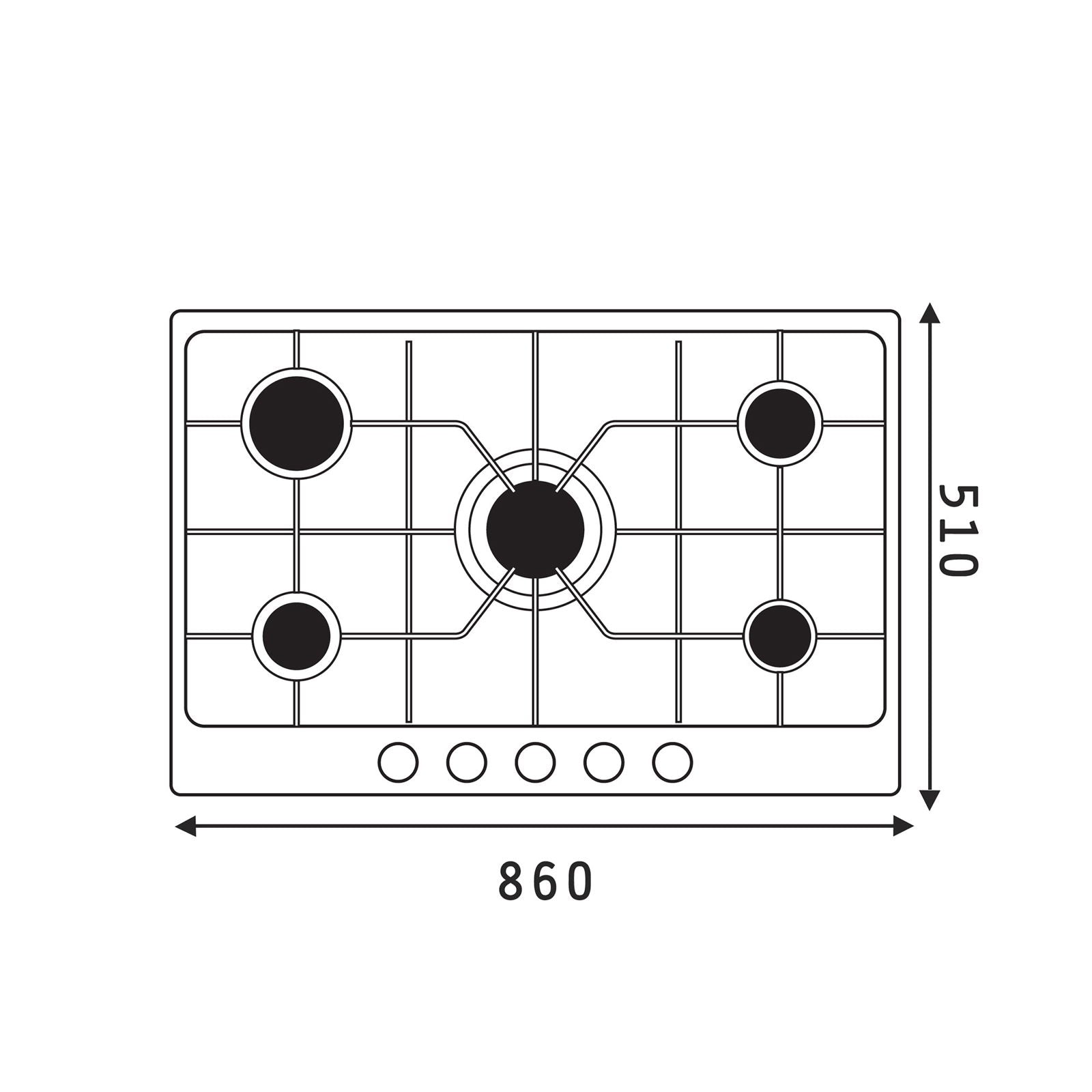 Plita gaz Pyramis 90PG 930, Inox, Wok, gratare fonta, 86x51 cm - EpicHome.ro