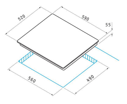 Plita gaz Pyramis Smartline SH 740, Inox, Wok, Gratare emailate, 59x52 cm - EpicHome.ro