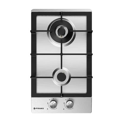 Plita gaz Pyramis domino 60PG 330, Inox, Wok, gratare fonta, 30x52 cm - EpicHome.ro