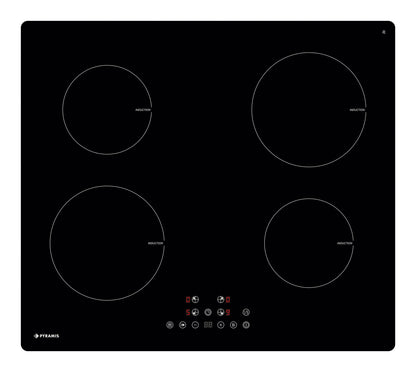 Plita inductie Pyramis 58IND920 Black Glass, 4 zone de gatit, Booster, 9 trepte de putere, 58x51 cm - EpicHome.ro