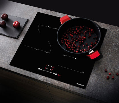 Plita inductie Pyramis PHI62430FMB Black Glass, 4 zone de gatit, Power Management, 9 trepte de putere, 59x52 cm - EpicHome.ro