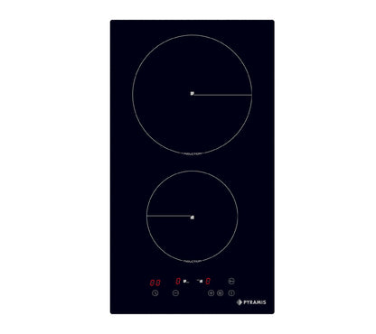 Plita inductie domino Pyramis PHI32230FMB Black Glass, 2 zone de gatit, Booster, 9 trepte de putere, 29x52 cm - EpicHome.ro