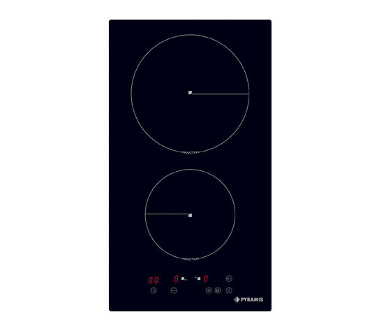 Plita inductie domino Pyramis PHI32230FMB Black Glass, 2 zone de gatit, Booster, 9 trepte de putere, 29x52 cm - EpicHome.ro