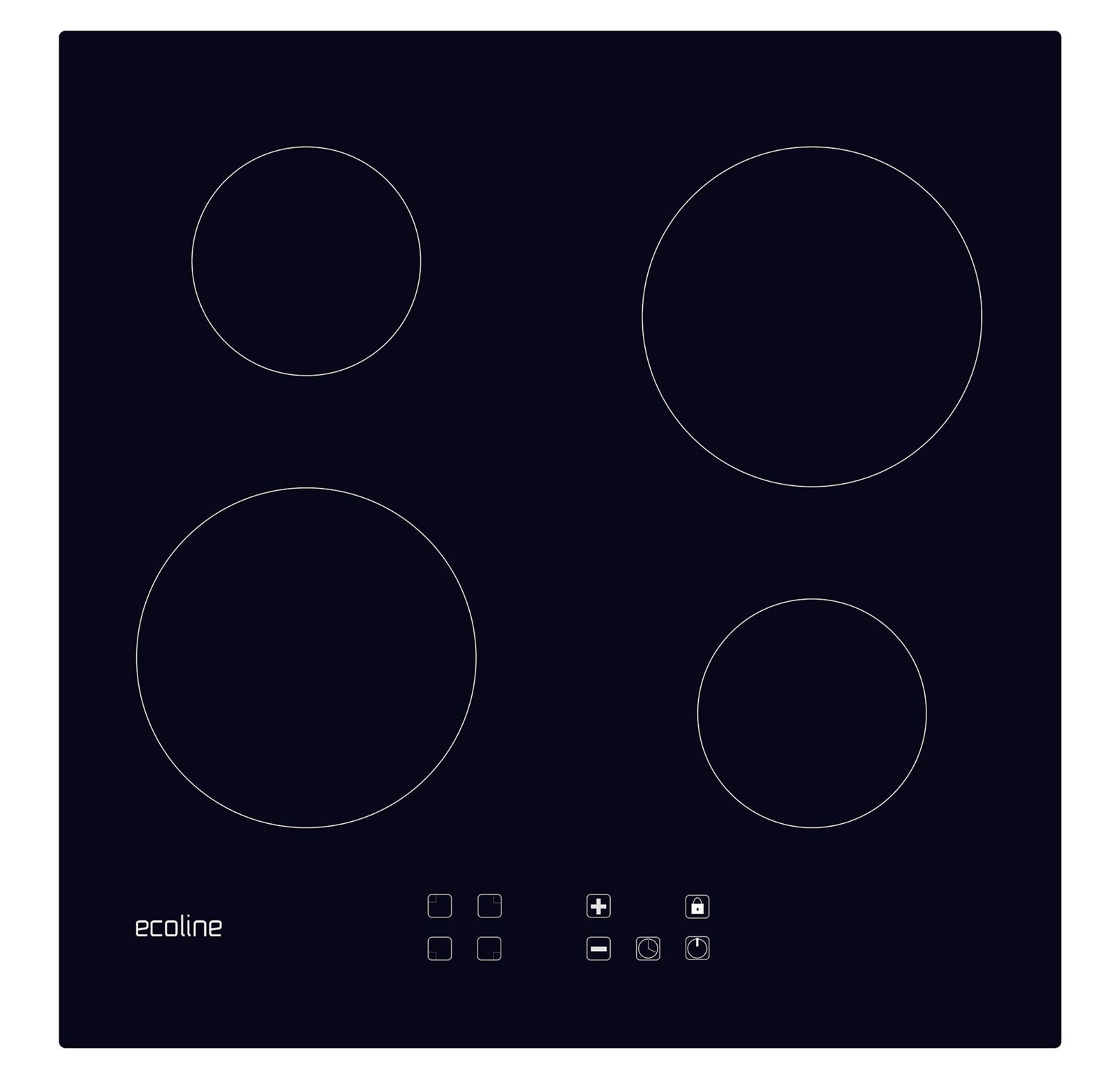 Plita vitroceramica Pyramis Ecoline 60BCBC, 2 zone de gatit, 9 trepte de putere, 58x51 cm - EpicHome.ro