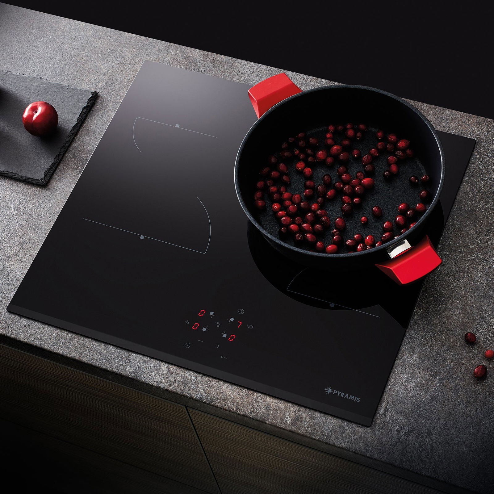 Plita vitroceramica Pyramis PHC61430FMB Black Glass, 4 zone de gatit, 9 trepte de putere, 58x51 cm - EpicHome.ro