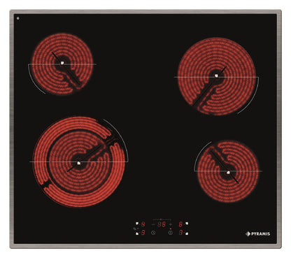 Plita vitroceramica Pyramis PHC61530 Glass, 5 zone de gatit, 9 trepte de putere, 58x51 cm - EpicHome.ro