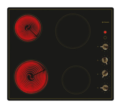 Plita vitroceramica Pyramis Retro VINTAGE Knobs, 4 zone de gatit, 9 trepte de putere, 58x51 cm - EpicHome.ro