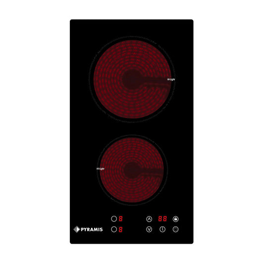 Plita vitroceramica domino Pyramis 29HL310, 2 zone de gatit, 9 trepte de putere, 29x51 cm - EpicHome.ro
