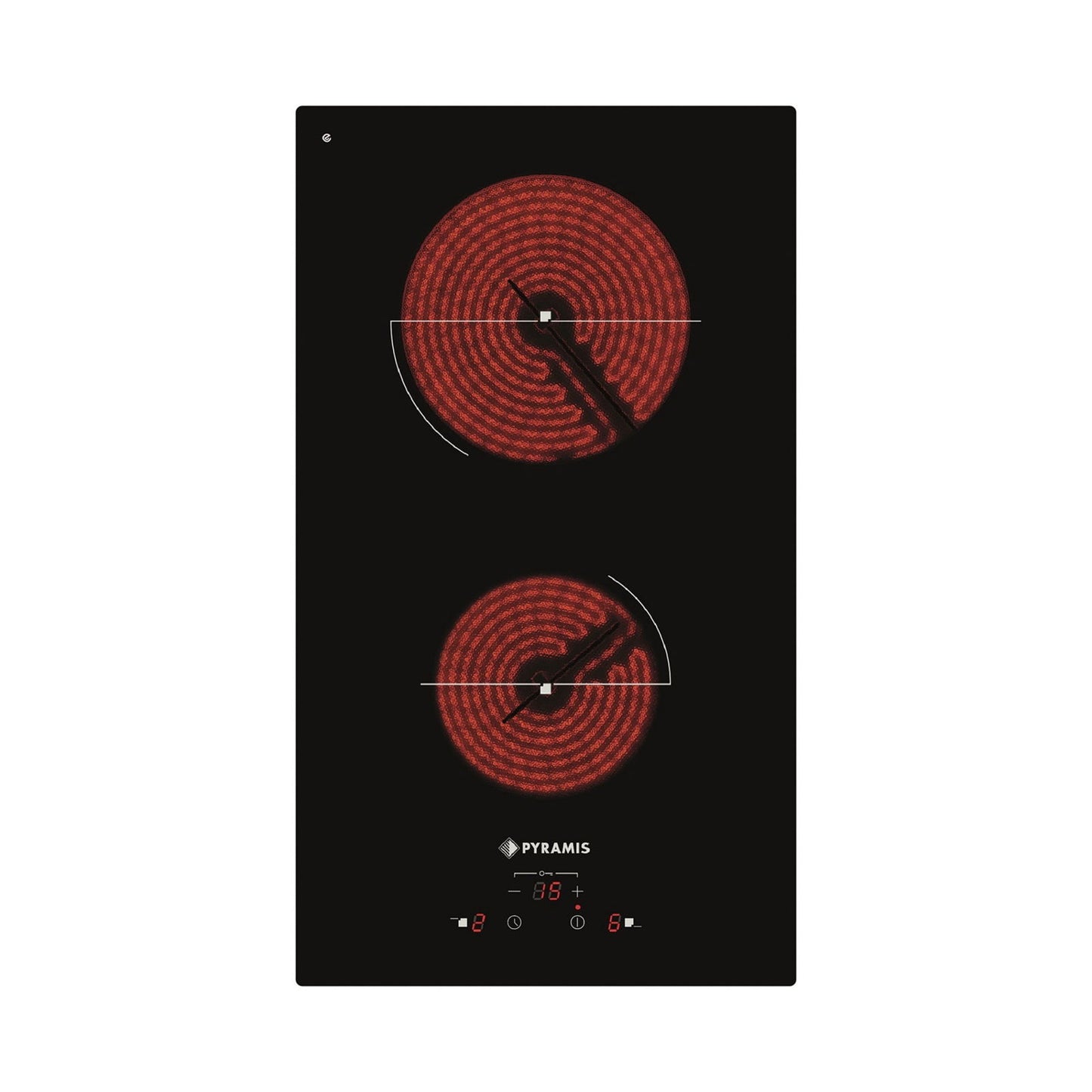 Plita vitroceramica domino Pyramis PHC31230F, 2 zone de gatit, 9 trepte de putere, 29x51 cm - EpicHome.ro