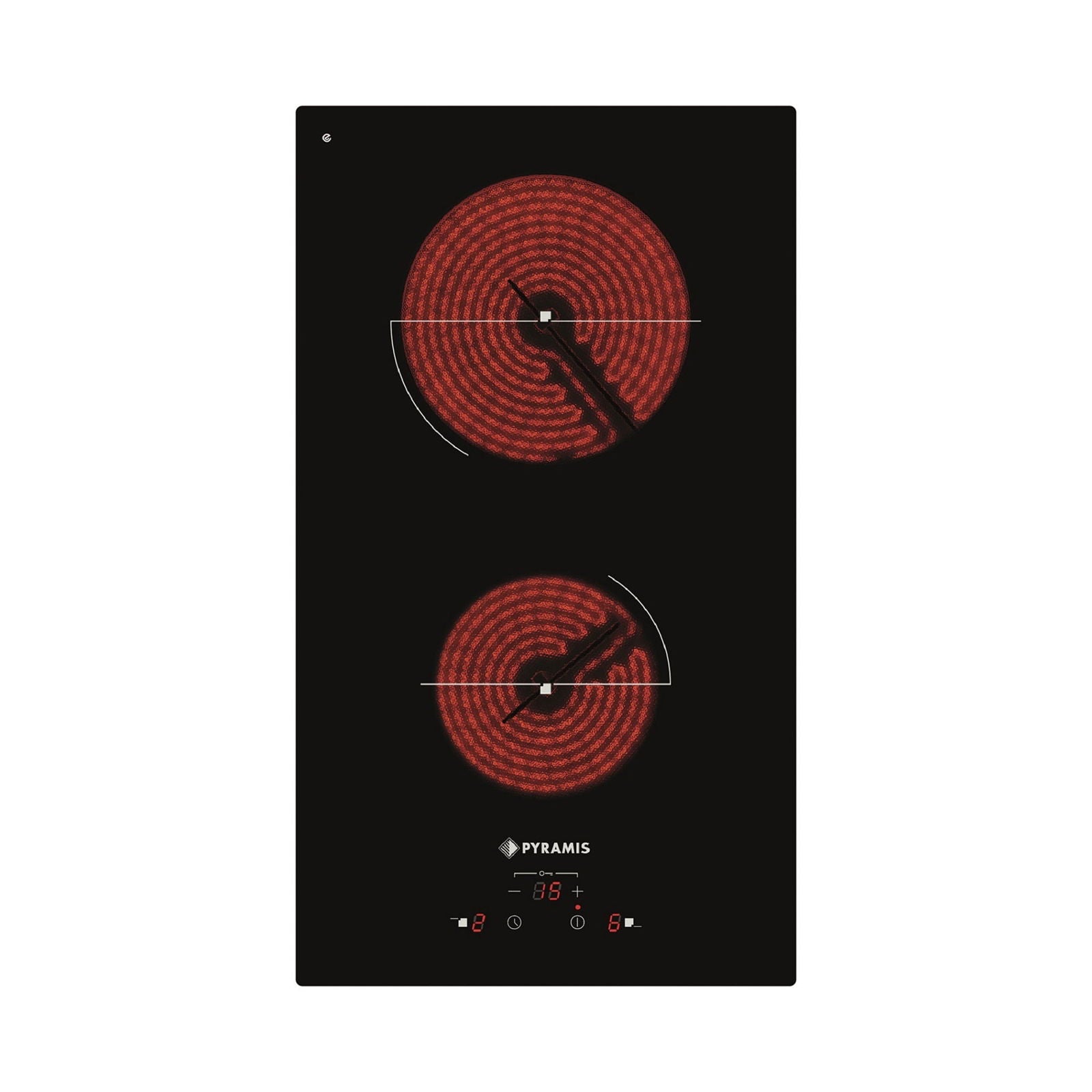 Plita vitroceramica domino Pyramis PHC31230F, 2 zone de gatit, 9 trepte de putere, 29x51 cm - EpicHome.ro