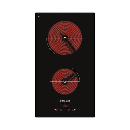 Plita vitroceramica domino Pyramis PHC31230F, 2 zone de gatit, 9 trepte de putere, 29x51 cm - EpicHome.ro