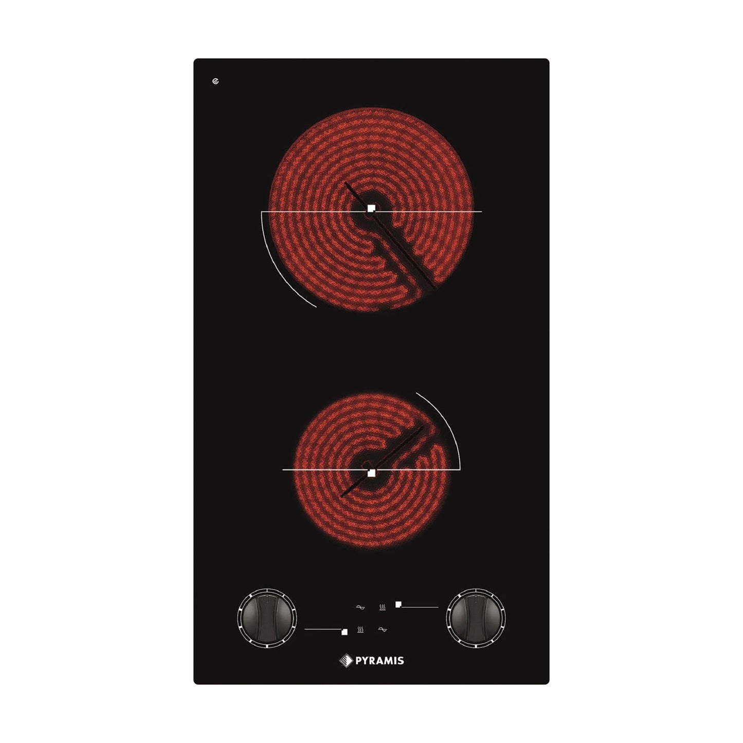 Plita vitroceramica domino Pyramis PHC31233FMB Black Glass, 2 zone de gatit, 9 trepte de putere, 29x51 cm - EpicHome.ro