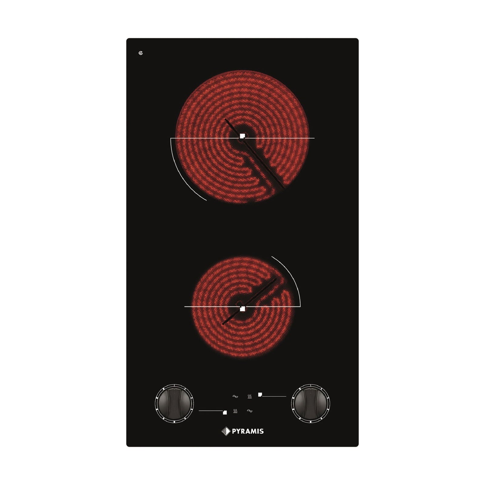 Plita vitroceramica domino Pyramis PHC31233FMB Black Glass, 2 zone de gatit, 9 trepte de putere, 29x51 cm - EpicHome.ro