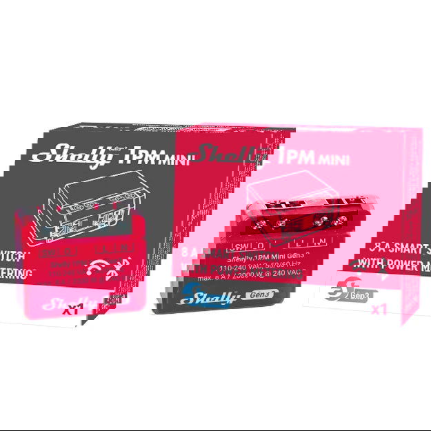 Releu inteligent Shelly 1PM Mini GEN3, 1 canal, 8A - EpicHome