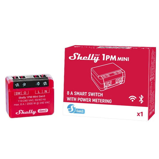 Releu inteligent Shelly 1PM Mini GEN3, 1 canal, 8A - EpicHome