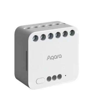 Releu inteligent cu 2 canale Aqara Dual Relay Module T2, Zigbee, monitorizare consum, dry contact - EpicHome