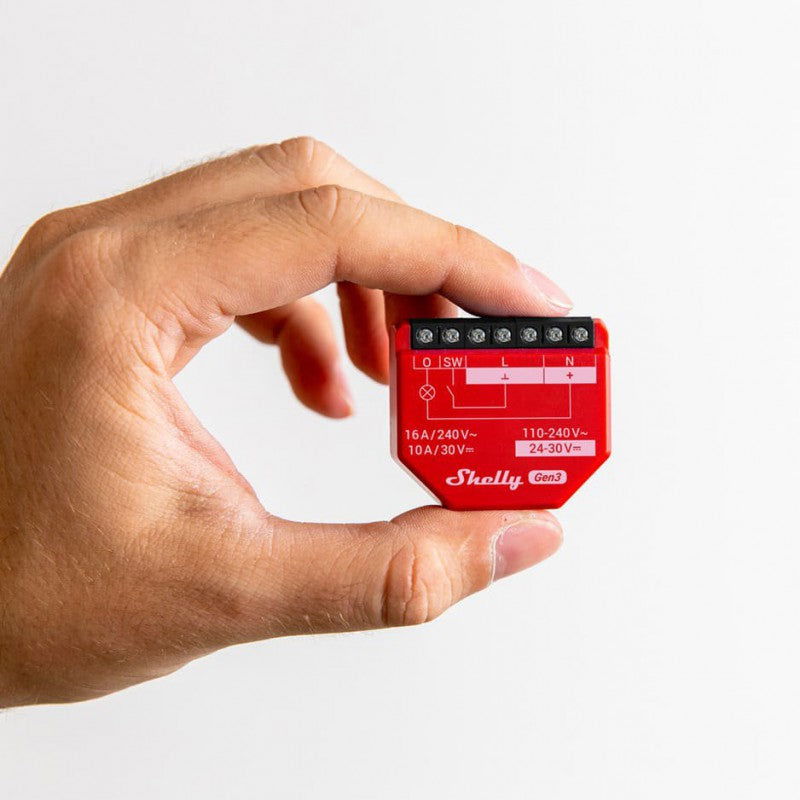 Releu smart Shelly 1PM GEN3, 1 canal, 16A, WiFi, functie de monitorizare consum - EpicHome.ro