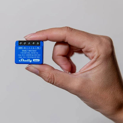 Releu smart Shelly Plus 1 Mini GEN3, 1 canal, 8A, contact uscat (dry contact) - EpicHome.ro