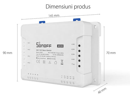 Releu smart Sonoff 4CH R3, Wi-Fi, 4 canale - EpicHome.ro