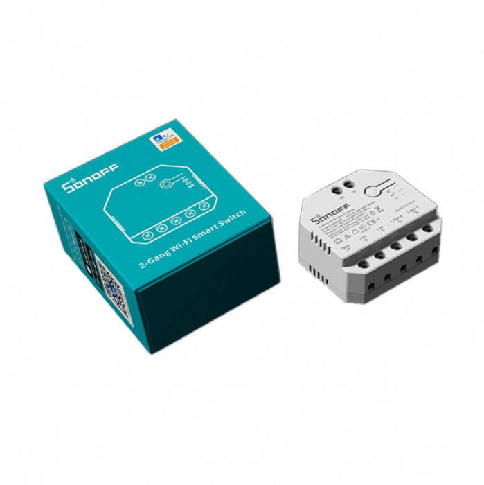 Releu smart Sonoff Dual R3, Wireless, 2 canale, Alb - EpicHome.ro