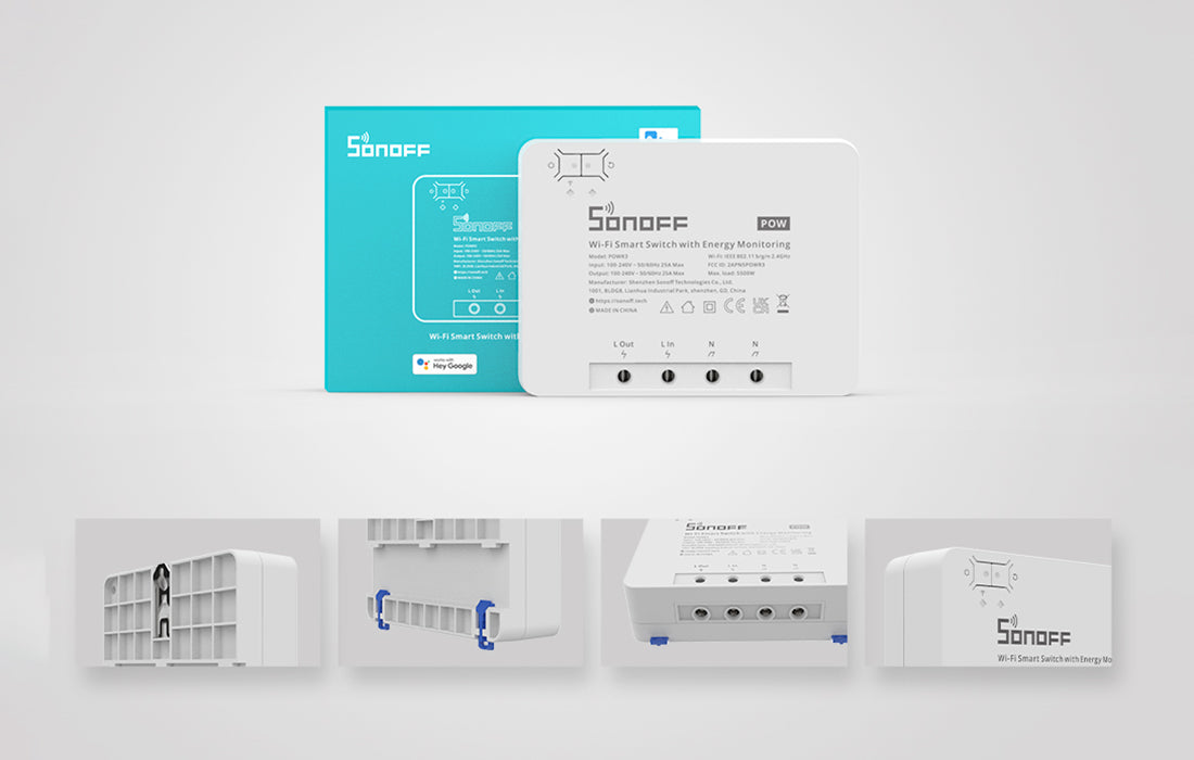 Releu smart Sonoff POWR3, WiFi, de mare putere - EpicHome.ro