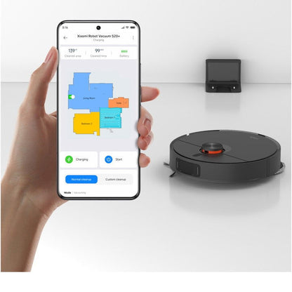Robot de aspirare Xiaomi S20+ BHR8158EU, 5200mAh, 6000Pa, recipient praf 450ml, recipient apa 290ml, negru - EpicHome