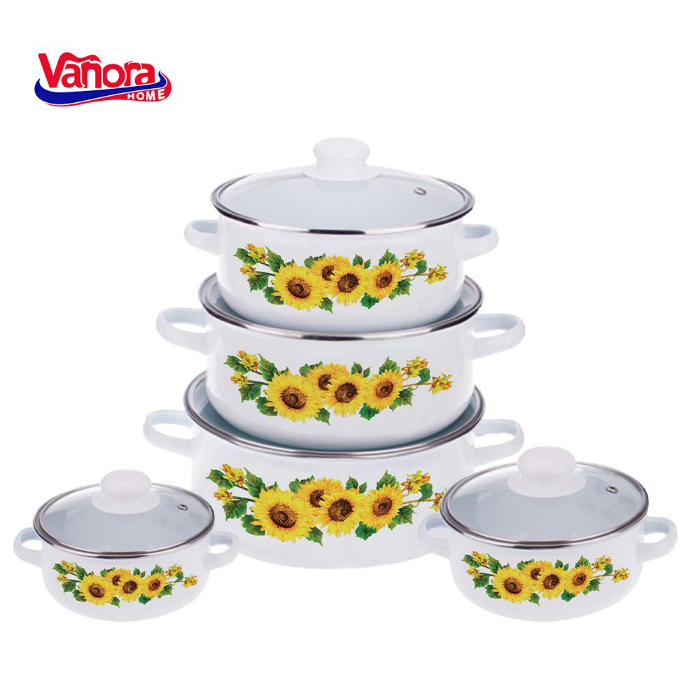 Set Gatit 10 Piese Emailat Sun Flower, Vanora Home - EpicHome