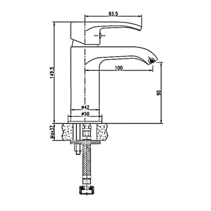 Set baterii baie Pyramis Smartline SALT, lavoar, cada si dus, alama (bronz), finisaj cromat, cartus cu disc ceramic - EpicHome.ro